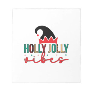 Vrolijke Xmas Holly Jolly Vibes Notitieblok