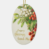 Vrolijke Xmas oma bessen Keramisch Ornament (Links)