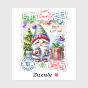 Vrolijke Xmas Sticker van Santa's Elf