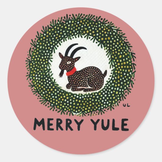 Vrolijke Yule Geit Ronde Sticker (Voorkant)