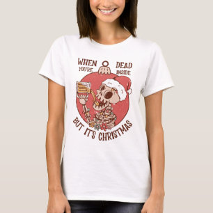Vrolijke Yuletide Revelry: Skeletons feestelijke T T-shirt