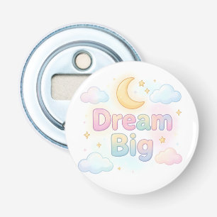 Vrolijke zachte pastel citaat op wit button flesopener