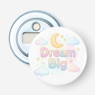 Vrolijke zachte pastel citaat op wit button flesopener