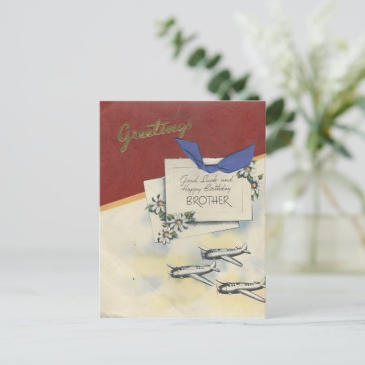  vrolijke zanger met vliegtuigen briefkaart (Staand voorkant)