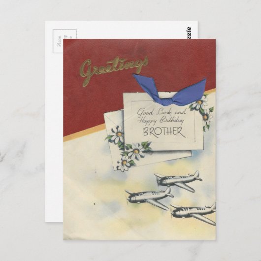  vrolijke zanger met vliegtuigen briefkaart (Voorkant / Achterkant)