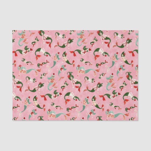 VROLIJKE ZEEMEERMINNEN ROZE TISSUEPAPIER (Voorkant)