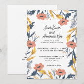 Vrolijke zomer bloemen bruiloft uitnodigingen (Voorkant / Achterkant)