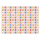 Vrolijke zomer fruit en zonnen bijen raster patroo tafelkleed (Voorkant (Horizontaal))