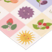 Vrolijke zomer fruit en zonnen bijen raster patroo tafelkleed (Gekanteld)