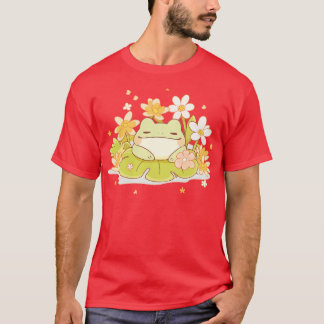 Vrolijke zomer Kawaii Baby kikker op een waterleli T-shirt