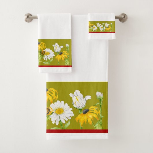 Vrolijke zomer op een badkamer handdoek set (Insitu)