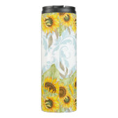 Vrolijke Zomer Zonnebloem & Paisley | Monogram Thermosbeker (Achterkant)