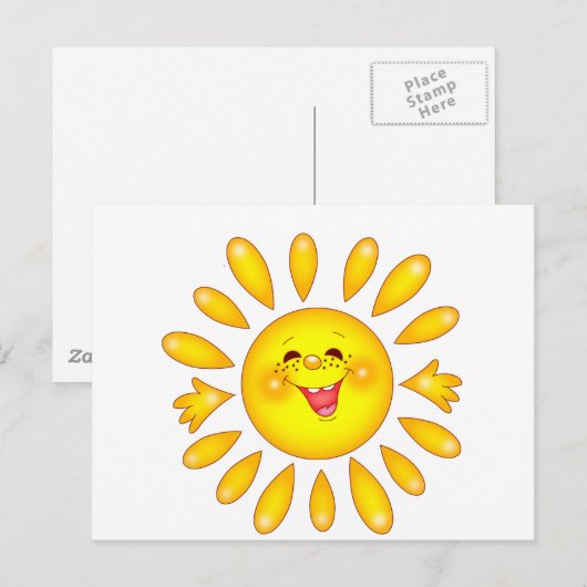 vrolijke zon briefkaart (Voorkant / Achterkant)