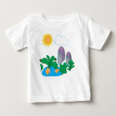 Vrolijke zon en wolk schijnt op slakken en vissen (Voorkant)