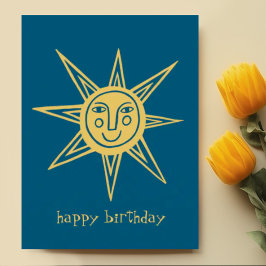 Vrolijke Zon GELUKKIGE VERJAARDAG Aangepast Briefkaart