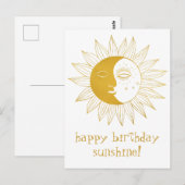 Vrolijke Zon & Maan GELUKKIGE VERJAARDAG CUSTOM Go Briefkaart (Voorkant / Achterkant)