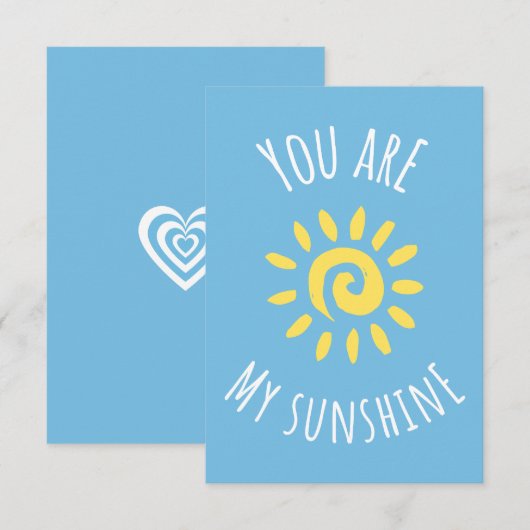 Vrolijke zon ontwerp bedankkaart (Voorkant / Achterkant)