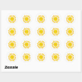 vrolijke zon ronde sticker (Vel)