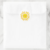 vrolijke zon ronde sticker (Tas)