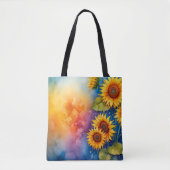 Vrolijke Zonnebloem Canvas Canvas tas (Voorkant)