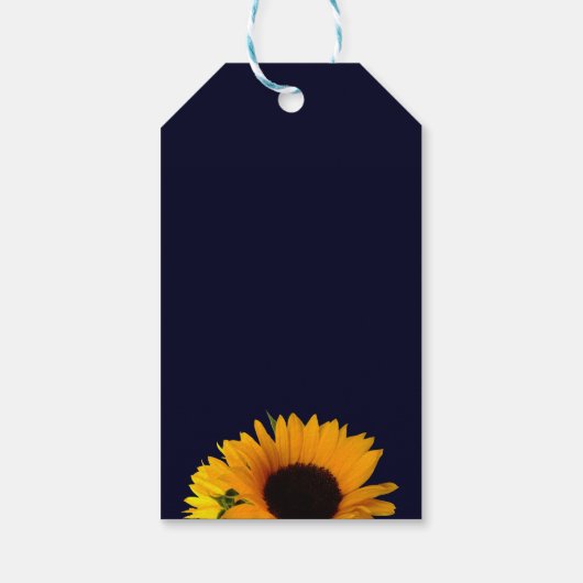 Vrolijke Zonnebloem Dank je wel Favor Cadeaulabel (Achterkant)