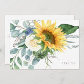 Vrolijke Zonnebloem Eucalyptus begrafenis Dank u Bedankkaart (Voorkant / Achterkant)