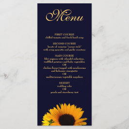 Vrolijke Zonnebloem in Navy Blue Dinner Menu