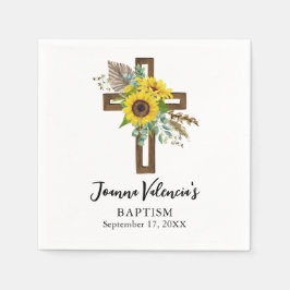 Vrolijke Zonnebloem Rustiek Boho Donker Houten Kru Servet