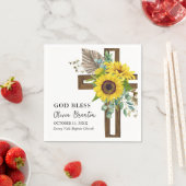 Vrolijke Zonnebloem Rustieke Zomer Boho Doop Servet (Insitu)