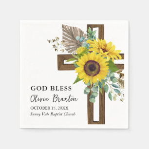 Vrolijke Zonnebloem Rustieke Zomer Boho Doop Servet