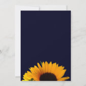 Vrolijke Zonnebloem Save the Date Navy Blue Kaart (Achterkant)