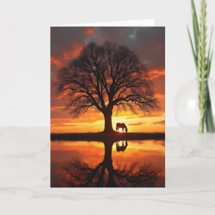 Vrolijke Zonsondergang Boom Kaart
