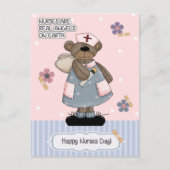 Vrolijke zuster Dag. Cute Teddy Bear Angel Briefkaart (Voorkant)