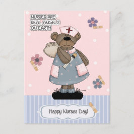Vrolijke zuster Dag. Cute Teddy Bear Angel Briefkaart