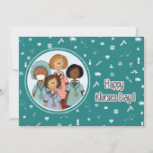 Vrolijke zuster Dag. Groep verplegers Kaart (Voorkant)