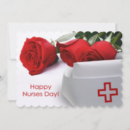 Vrolijke zuster Dag. Red Roses Custom Flat Kaart