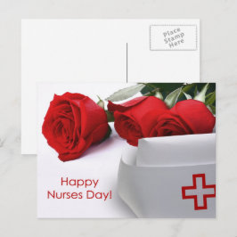 Vrolijke zuster Dag. Rode rozen en zure Petten Briefkaart
