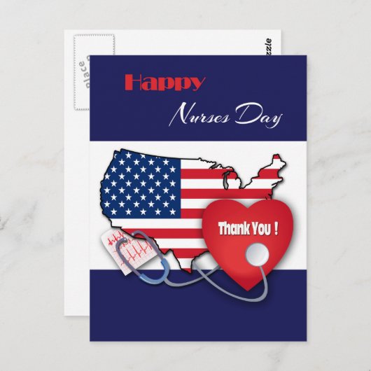 Vrolijke zuster Dag. USA Patriotic Briefkaart (Voorkant / Achterkant)