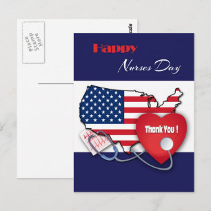Vrolijke zuster Dag. USA Patriotic Briefkaart