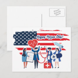 Vrolijke zuster Dag. VS-patriottisch ontwerp Briefkaart