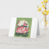 vrolijke zuster met Lily Pad Kaart (Gele Bloem)