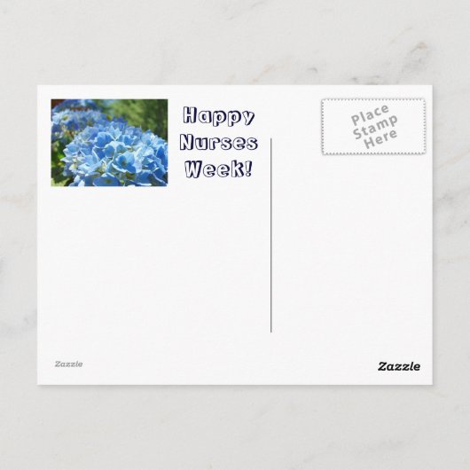 Vrolijke zuster Week! briefkaarten Blue Hydrangeas (Achterkant)