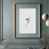Vrolijke zwart-gekapte Chickadee Waterverf Art Poster