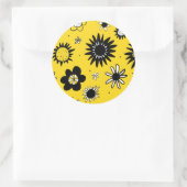 Vrolijke Zwart Wit & Geel Daisy Stickers (Tas)