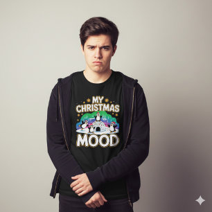 Vrolijke Zwarte Feestelijke Pinguïn Iglo Kerstdag T-shirt