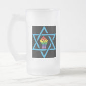 Vrolijke Zwarte Joods Matglas Bierpul (Links)