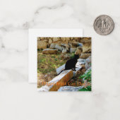 Vrolijke zwarte kat-dag! notitiekaartje (Voorkant / Achterkant in situ)