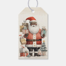 Vrolijke Zwarte Kerstman, Geschenken, Kerstboom