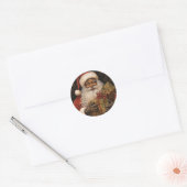 Vrolijke Zwarte Kerstman, Vrolijke Kerstmiswensen Ronde Sticker (Envelop)