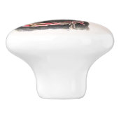 Vrolijke zwarte Labrador Retriever Hond Keramische Knop (Zijkant)